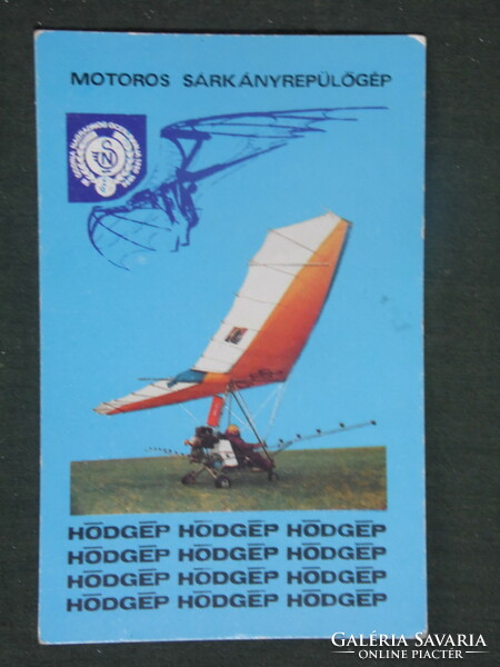 Kártyanaptár,Hódgép motoros sárkányrepülőgép,Hódmezővásárhely, 1987