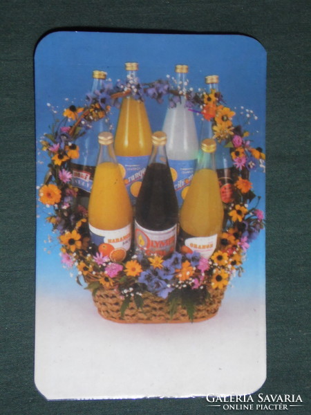 Kártyanaptár, Bük üdítő ital, Büki palackozó, 1988
