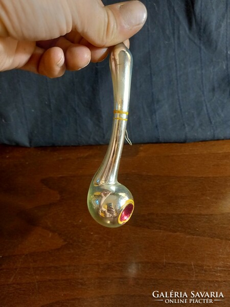 Very old glass Christmas tree decoration pipe.