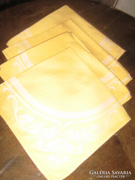 Beautiful yellow and white damask napkin