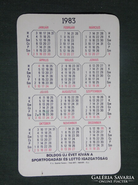 Card calendar, toto lottery, erotic female model, 1983