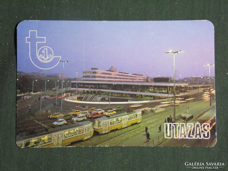 Card calendar, savings association, southern railway station, tram, 1984
