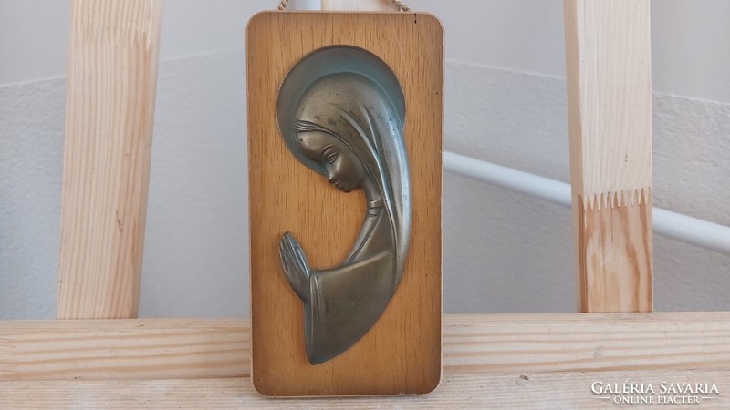 (K) beautiful small bronze relief of a prayer 10x20 cm in total size
