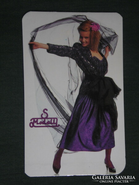 Card calendar, model clothing fashion, erotic female model, 1988