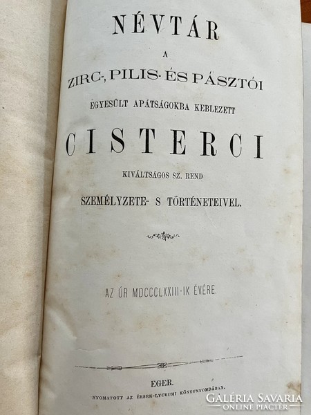 2 antik könyv, 1870-es évek, ciszterci rend névtárai