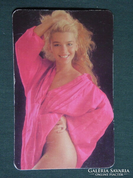 Card calendar, centrum store, Judit Marjai, erotic female nude model, 1987