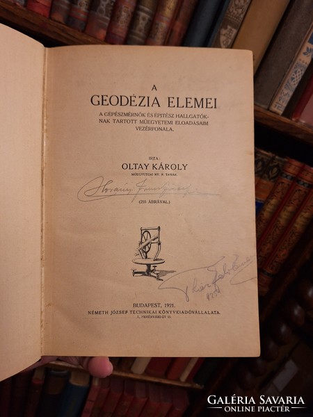 1921 Iconic zanzasit issue for mechanical engineering and architecture students! Károly Oltay: elements of geodesy