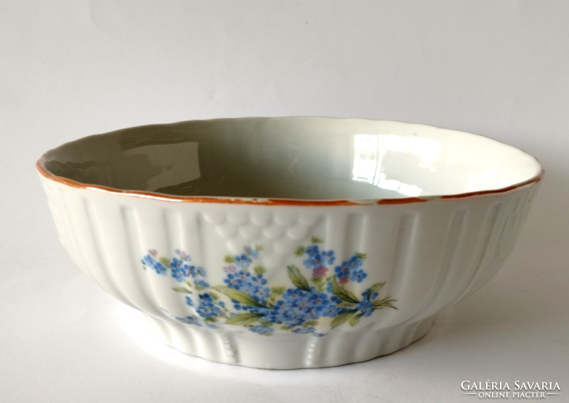 Beautiful old Zsolnay blue forget-me-not porcelain bowl