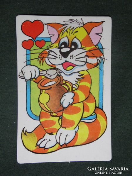 Card calendar, traffic gift shops, graphic artist, fairy tale character, cat, 1988