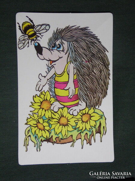 Card calendar, traffic gift shops, graphic artist, fairy tale character, hedgehog, 1988