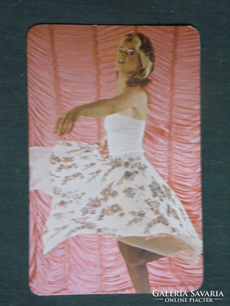 Kártyanaptár,Rutex textilkereskedelmi vállalat,erotikus női modell, 1984