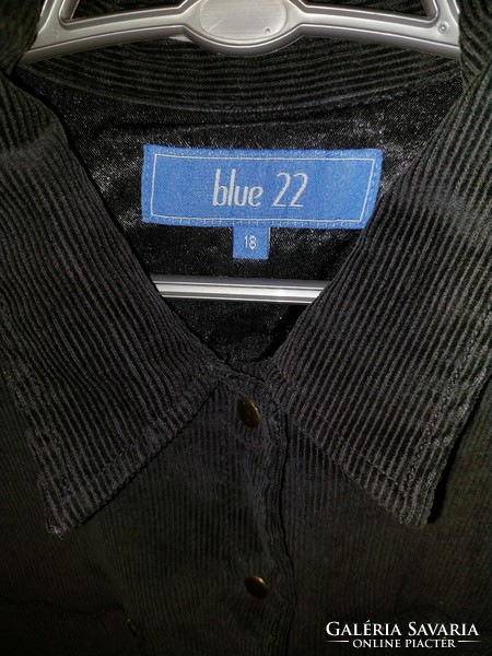 Blue 22 női fekete bársony ing UK18