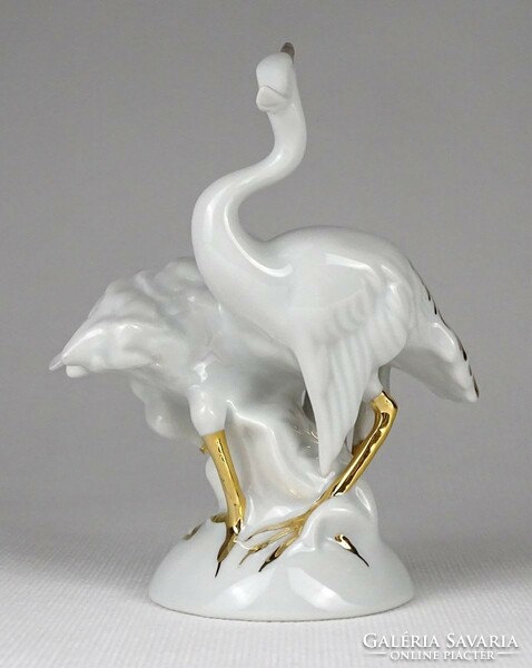 1P010 old royal dux porcelain egret bird pair