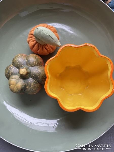 Gourd basket, decorative ceramic gourd, textile gourd together