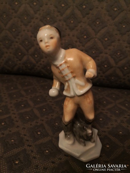 Herend porcelain, snowball boy with cat
