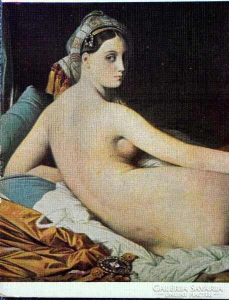 Antique painting artist postcard ingres - the bed nude
