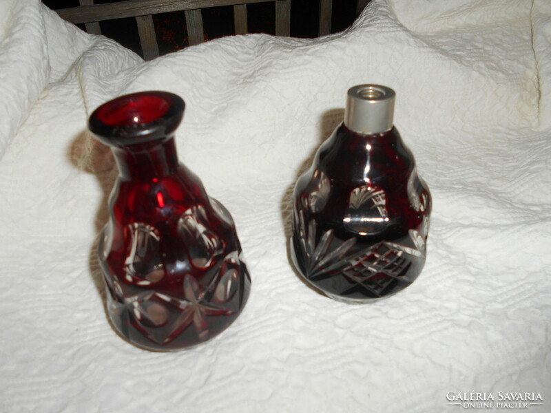 2 thick, polished perfume bottles - the price applies to the two pieces
