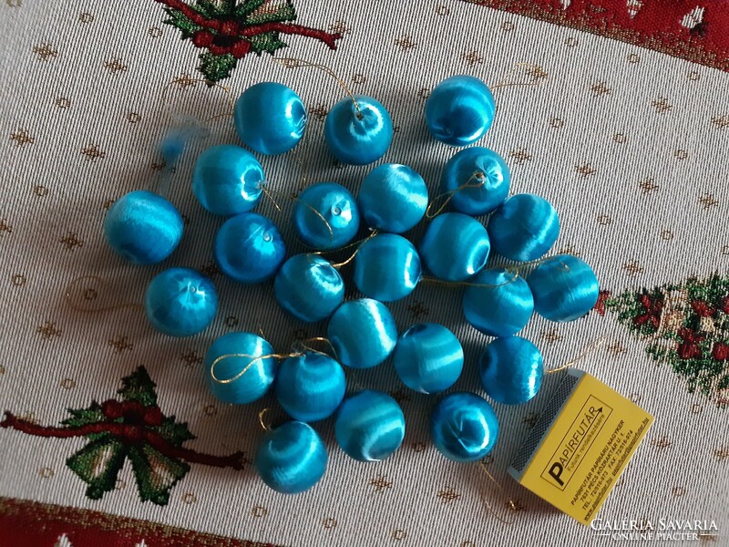 Sky blue, small silk ball Christmas tree decorations