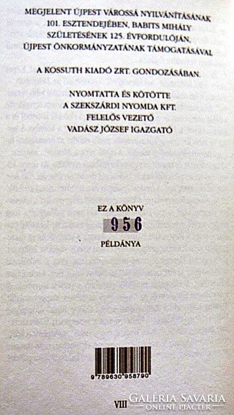 Selected poems of Mihály Babits (1941, reprint; numbered)