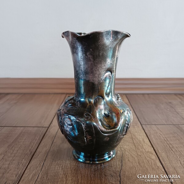 Antik szecessziós fém váza Etain Fin AV Paris