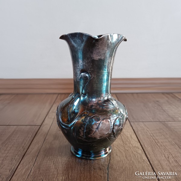 Antik szecessziós fém váza Etain Fin AV Paris