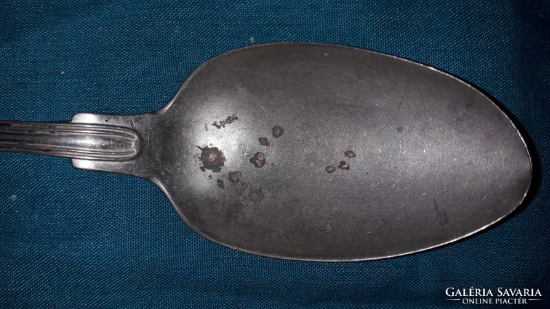 Antik nagyobbacska öblös ezüstözött alpakka biedermayer evő kanál a képek szerint