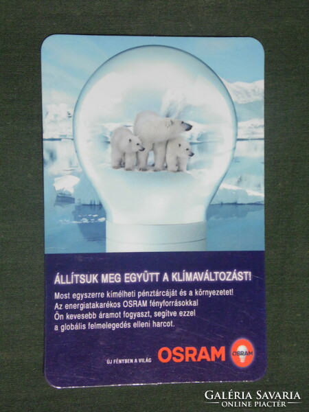 Kártyanaptár, OSRAM világítás technika, jegesmedve,, 2008