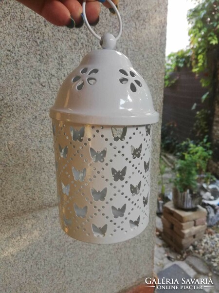 Metal hanging butterfly lantern-candle holder
