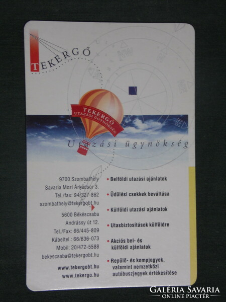 Kártyanaptár,Tekergő utazási ügynökség,Szombathely,Békéscsaba,hőlégballon, 2008
