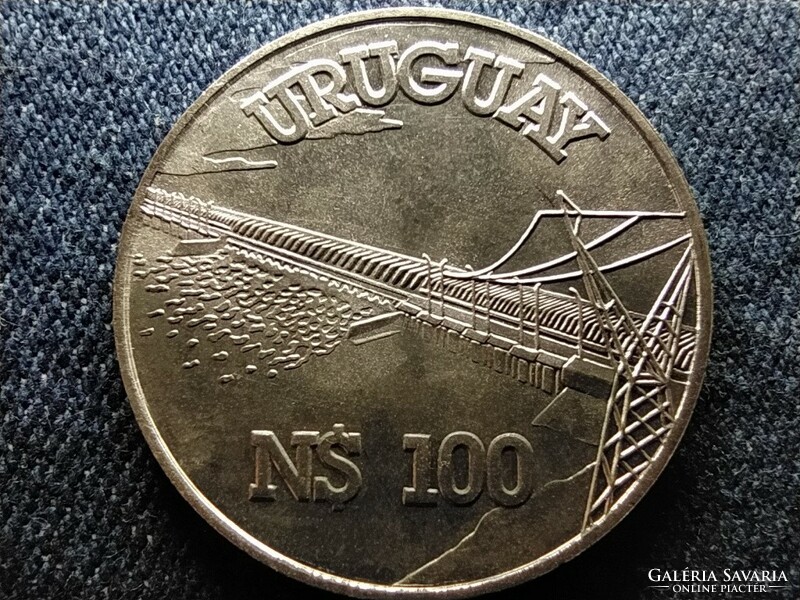 Uruguay Salto Grande két nemzeti gát építése .900 ezüst 100 Új pezó 1981 So (id61574)