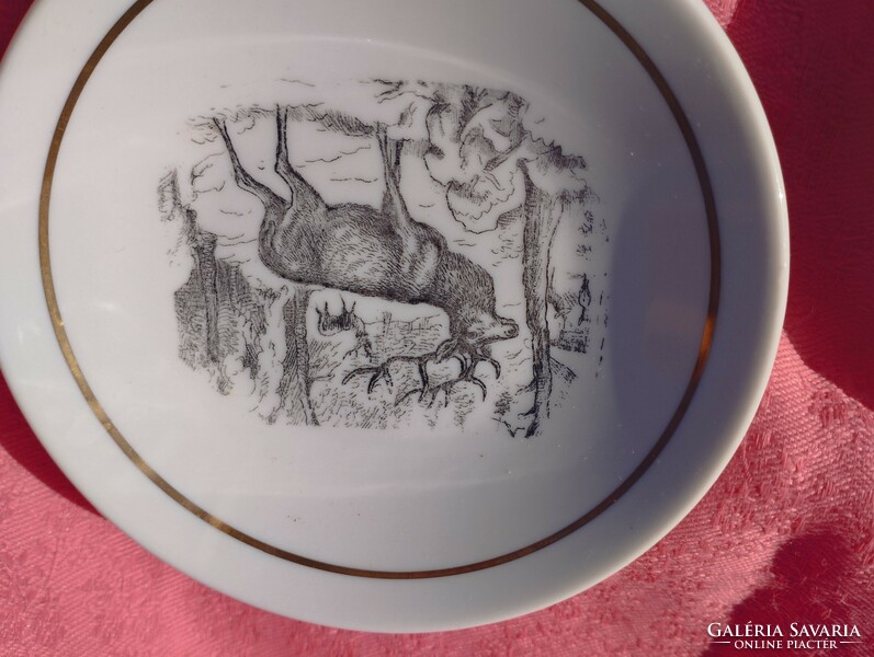 Wild animal porcelain small plate, saucer, 4 pcs.