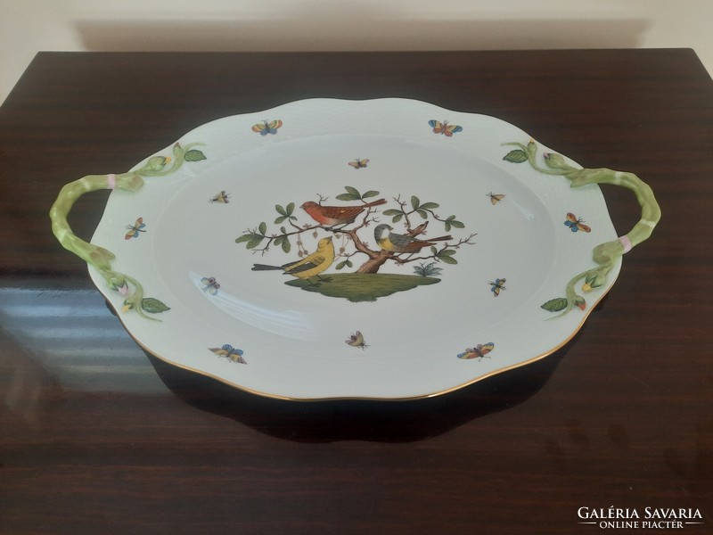 Giant Herend Rothschild pattern serving bowl with handle 47 cm