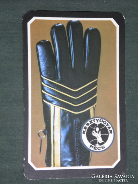 Card calendar, Pécs glove factory, motorcycle gloves, 1982