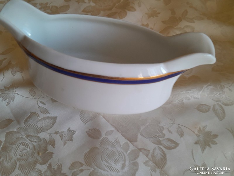 Blue gold-laced Czech antique saucer is beautiful