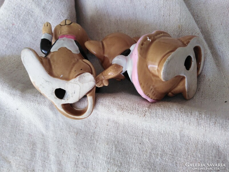 Mickey & Minnie  /  kerámia figurális dísztárgy - 2 db.