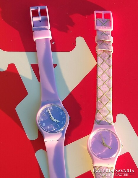 Swatch women's Swiss watch watches retro purple, pink with extra long strap