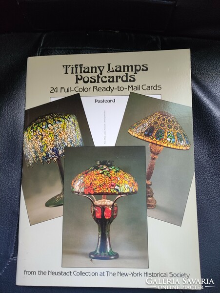 Tiffany lamps on postcards-postcards book a/4 publication.