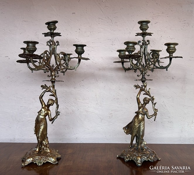 Pair of antique candle holders