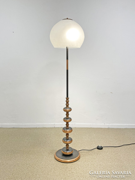 Industrial bronze design floor lamp with glass cover