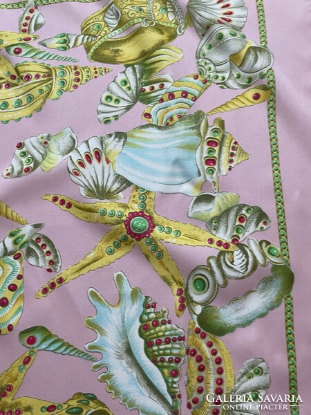Treasures of the sea pink shell, jeweled vintage elegant scarf