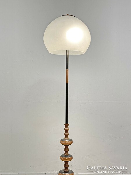 Industrial bronze design floor lamp with glass cover
