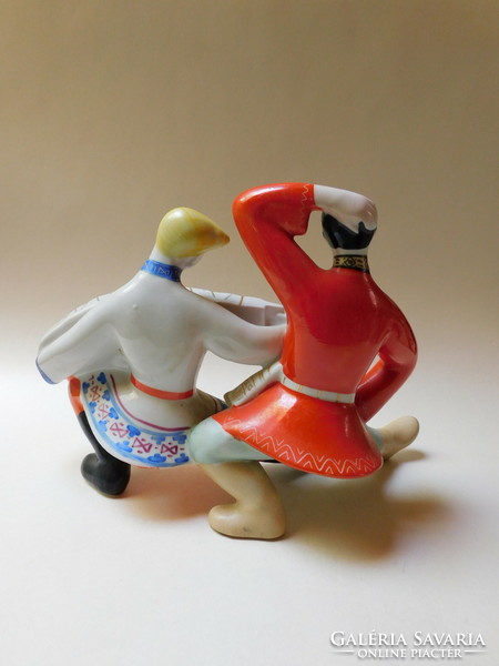 Nagy méretű Polonne porcelánfigura - kazacsok táncosok