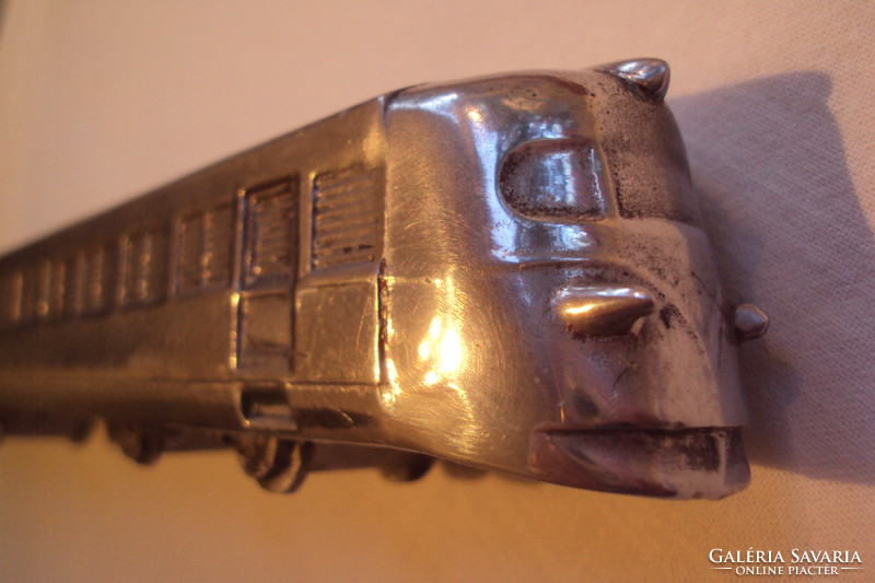 Electric locomotive plan test work made of steel, richly detailed. Original scaled-down piece.