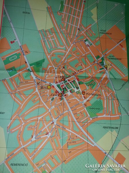 Régi KISKŐRÖS Túristatérképe autós - és Várostérképe szép állapotban képek szerint