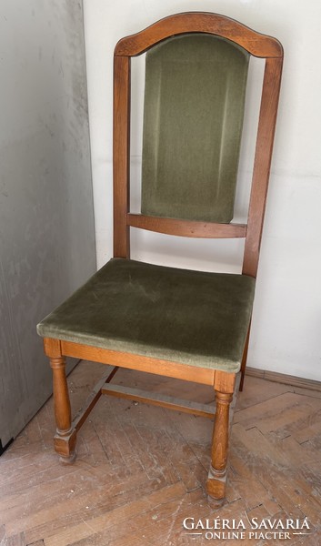 4 Pcs vintage solid wood dining chair green amber colonial