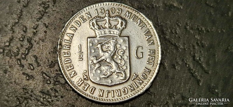 Hollandia ½ Gulden, 1909.