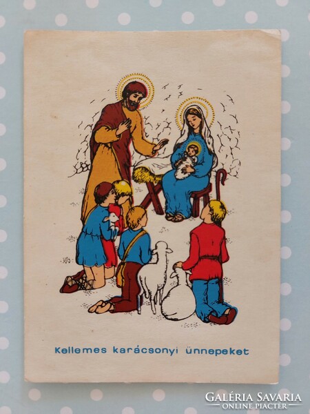 Old Christmas postcard postcard Nativity scene