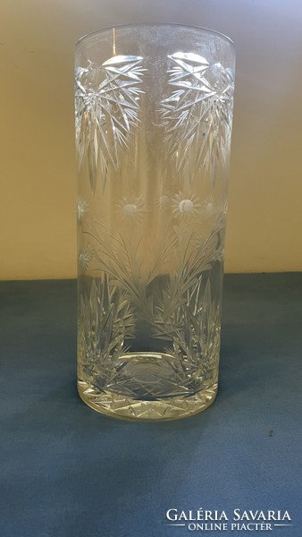 Huge polished lead crystal vase 40 cm