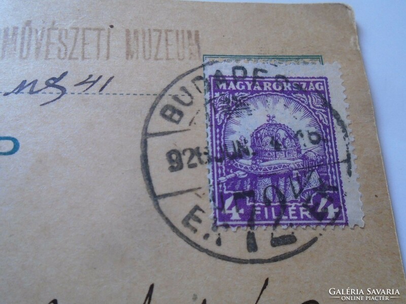 D199146 Levelezőlap  Szépművészeti Múzeum 1926  aláírás Parragh  - Bánfi István Budapest