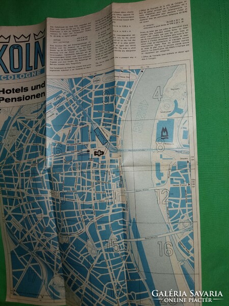 Régi Köln várostérkép, és túristakalauz német nyelvű képek szerint